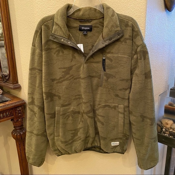 NWT~BRIXTON Olive All Terrain Higgins Pullover Sweater Size Small - Picture 2 of 13